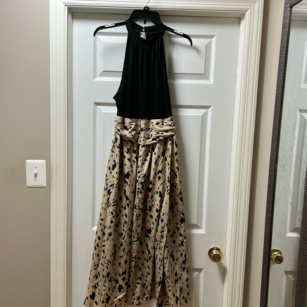 shein black/cheetah dress